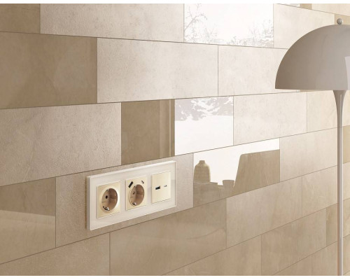 Накладка для розетки с заземлением и со шторками и 2хUSB type A и C Ambrella Volt Quant AP6100