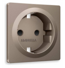 Накладка для розетки с заземлением и со шторками Ambrella Volt Quant AP6370