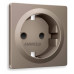 Накладка для розетки с заземлением и со шторками Ambrella Volt Quant AP6370