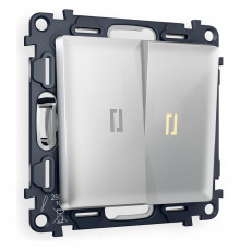 Выключатель двухклавишный с подсветкой без рамки Ambrella Volt Quant MA404010