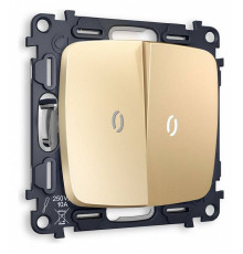 Выключатель двухклавишный с подсветкой без рамки Ambrella Volt Quant MO604015