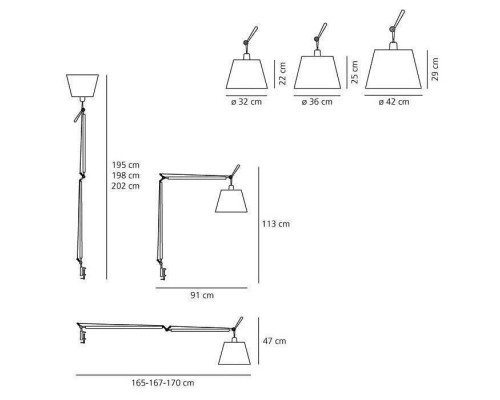 Основание для настольной лампы Artemide Tolomeo Mega E27 150Вт K 0564010A