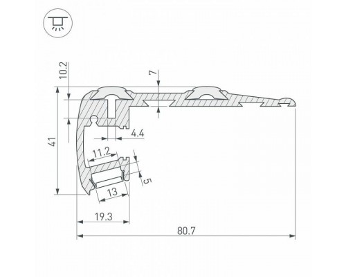 Профиль для ступеней Arlight STEP-2000 ANOD 014548