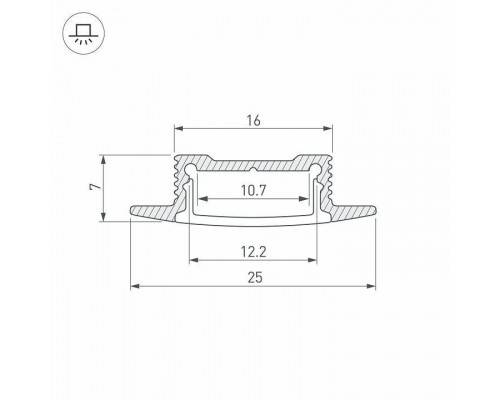 Профиль Arlight SL-SLIM-H7-F25-2000 ANOD 023717