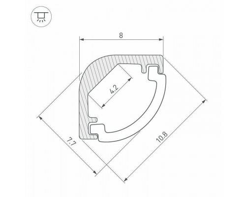 Профиль накладной угловой внутренний Arlight ARH-KANT 36323