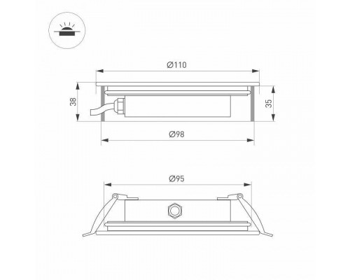 Встраиваемый в дорогу светильник Arlight ART-GROUND-SLIM 038163