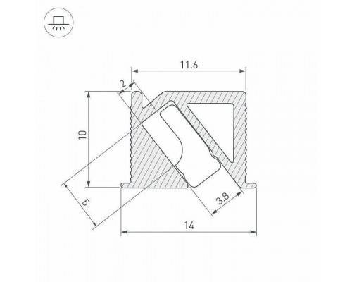 Профиль накладной угловой внутренний Arlight SL-BEVEL 038200