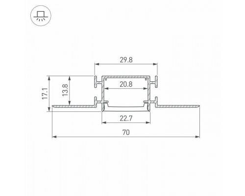 Профиль встраиваемый гибкий Arlight FANTOM-BENT 040331(1)