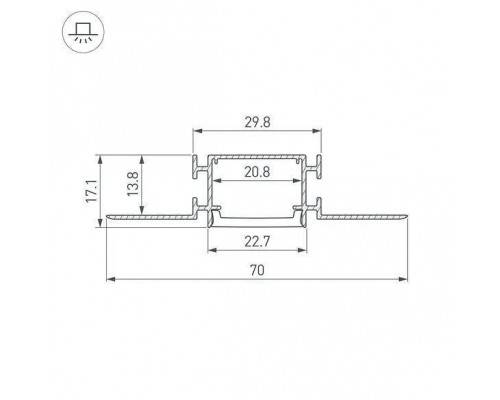 Профиль встраиваемый гибкий Arlight FANTOM-BENT 040331(1)