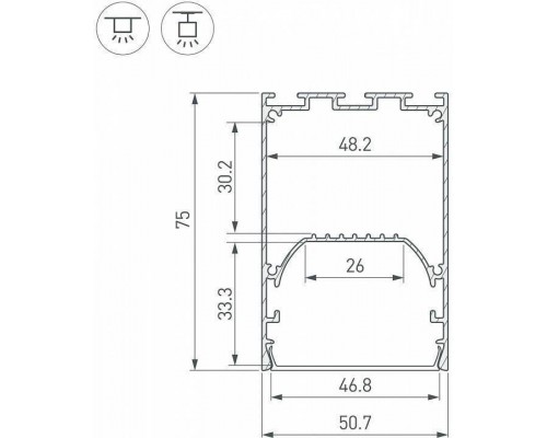 Профиль накладной Arlight SL-LINE 041850