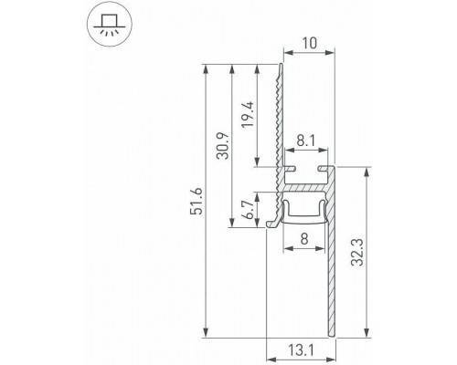 Профиль для плинтусов Arlight ARH-PLINTUS 043660