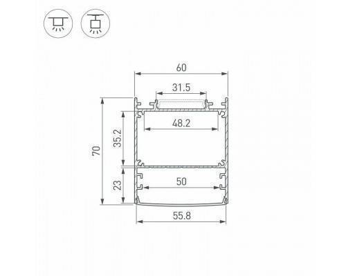 Профиль накладной Arlight SL-LINE 046401