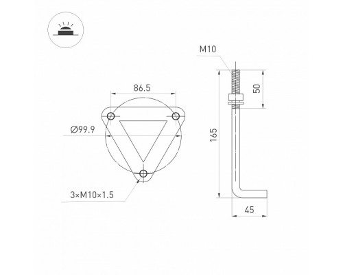 Наземный высокий светильник Arlight LGD-FRESNEL-BOLL 047687