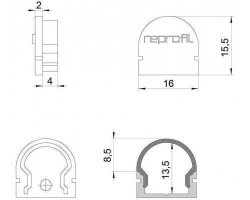 Набор из 10 заглушек для профиля Deko-Light R-AU-01-10 979502