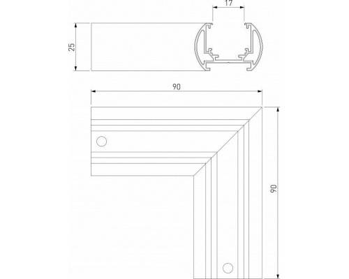 Соединитель угловой L-образный для треков накладных Elektrostandard Slim Magnetic a065259