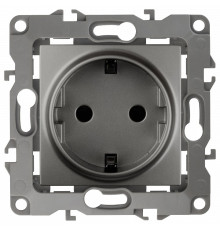 Розетка с заземлением, без рамки Эра Эра 12 12-2101-12