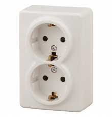 Розетка двойная с заземлением Эра Эра Эксперт 11-2205-02