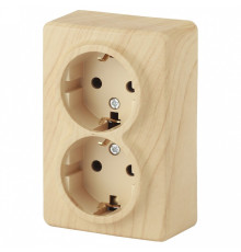 Розетка двойная с заземлением Эра Эра Эксперт 11-2205-11