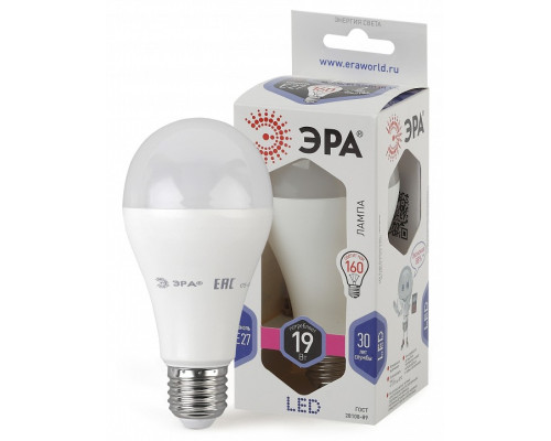 Лампа светодиодная Эра Стандарт LED A65-19W-860-E27