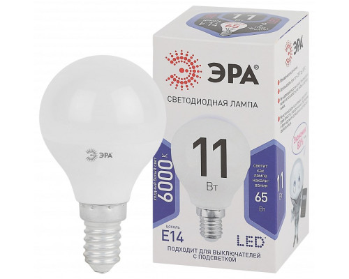 Лампа светодиодная Эра Стандарт LED P45-11W-860-E14