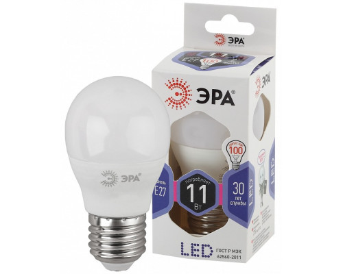Лампа светодиодная Эра Стандарт LED P45-11W-860-E27