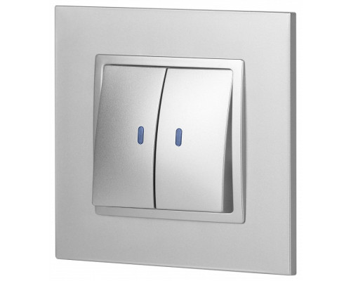 Выключатель двухклавишный с подсветкой без рамки Эра Эра Elegance 14-1105-03
