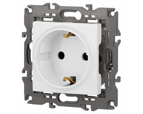 Розетка с заземлением и со шторкой, без рамки Эра Эра Elegance 14-2102-01