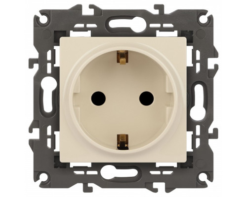 Розетка с заземлением и со шторкой, без рамки Эра Эра Elegance 14-2102-02