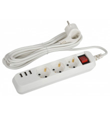 Удлинитель с выключателем Эра  U-3es-5m-USB