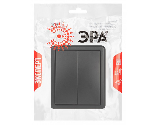 Выключатель двухклавишный Эра Эра Эксперт 11-1204-05