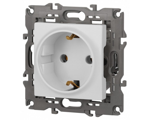Розетка с заземлением, без рамки Эра Эра Elegance 14-2101-01М