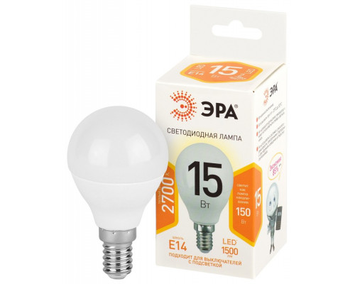 Лампа светодиодная Эра Стандарт LED P45-15W-827-E14