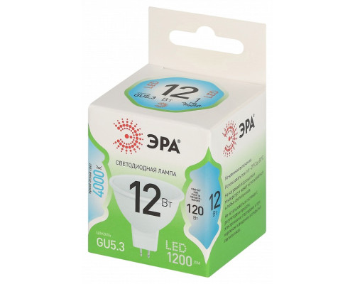 Лампа светодиодная ЭРА Green Line MR16 12 Вт 4000 K GU5.3 LED MR16-12W-840-GU5.3 GL