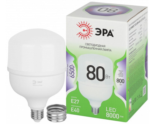 Лампа светодиодная Эра Green Line E27/E40 80Вт 6500K LED POWER T120-80W-865-E27/E40 GL