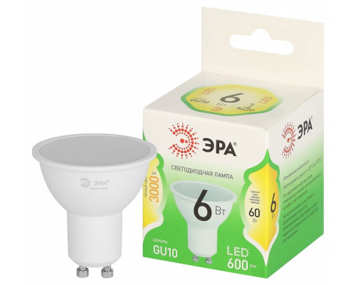 Лампа светодиодная Эра Green Line LED MR16-6W-830-GU10 GL