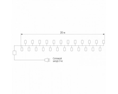 Гирлянда Нить Eurosvet 400-102 400-102 теплый белый