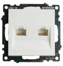 Розетка двойная Ethernet RJ-45 без рамки Stekker Катрин 50003