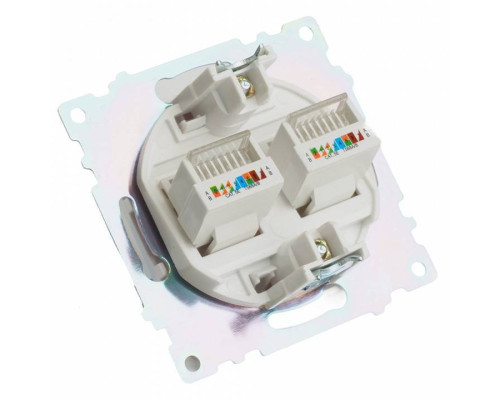 Розетка двойная Ethernet RJ-45 без рамки Stekker Катрин 50003