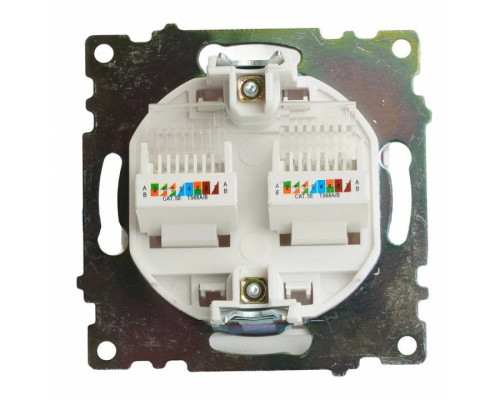 Розетка двойная Ethernet RJ-45 без рамки Stekker Катрин 50003