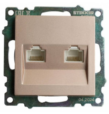 Розетка двойная Ethernet RJ-45 без рамки Stekker Катрин 50004
