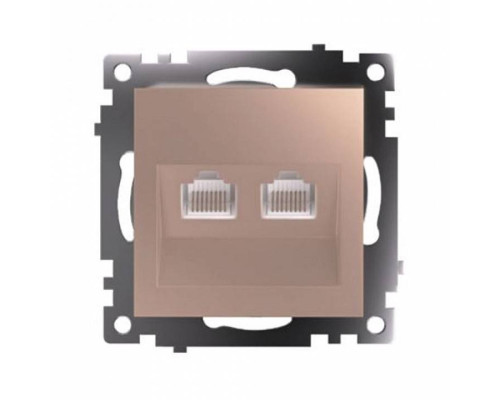 Розетка двойная Ethernet RJ-45 без рамки Stekker Катрин 50004