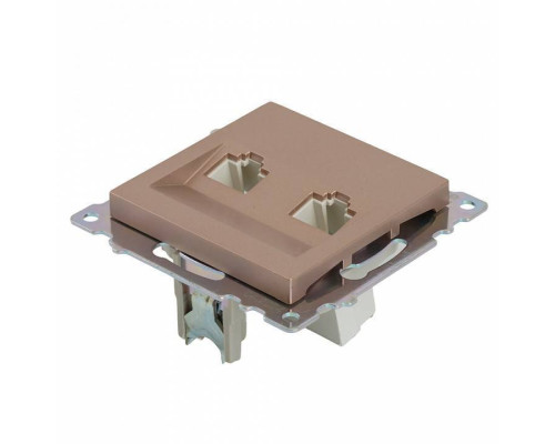 Розетка двойная Ethernet RJ-45 без рамки Stekker Катрин 50004