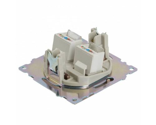 Розетка двойная Ethernet RJ-45 без рамки Stekker Катрин 50004