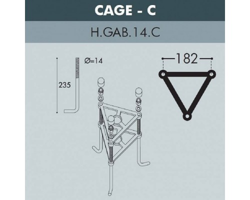 Фонарный столб Fumagalli Giorgio 4P2.362.G10.LYF1R