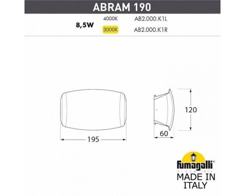 Накладной светильник Fumagalli Abram AB2.000.000.LXK1L