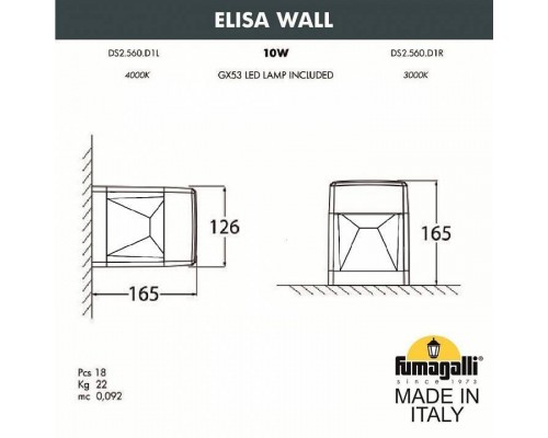 Накладной светильник Fumagalli Elisa DS2.560.000.WXD1L