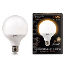 Лампа светодиодная Gauss LED G95 E27 16Вт 3000K 105102116