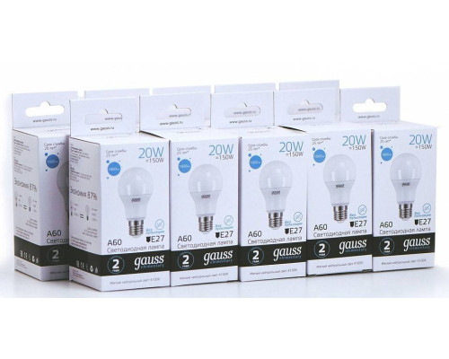 Лампа светодиодная Gauss A65 E27 20 Вт 4100 K 23229