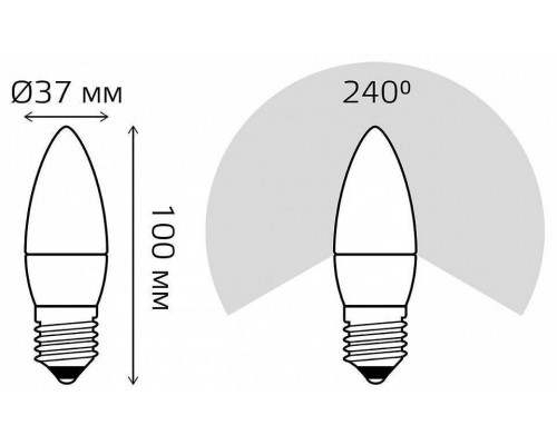 Лампа светодиодная Gauss Led Elementary Candle E27 6Вт 3000K 33216