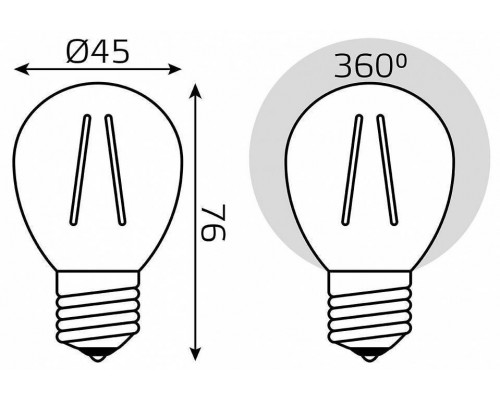 Лампа светодиодная Gauss Filament Elementary E27 8Вт 2700K 52218